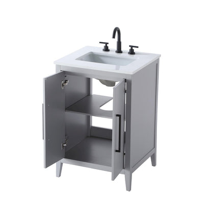 24 Inch Single Bathroom Vanity In Grey