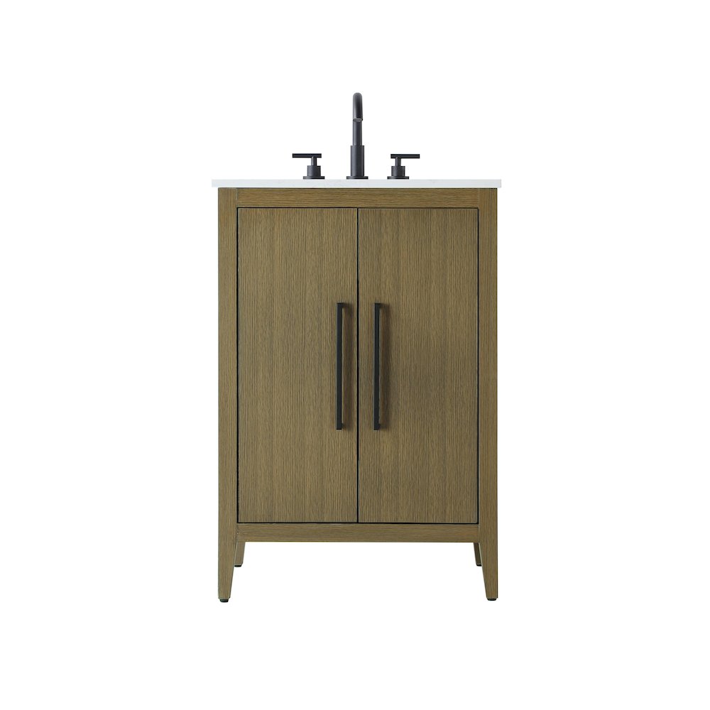 24 Inch Single Bathroom Vanity In Chestnut Brown