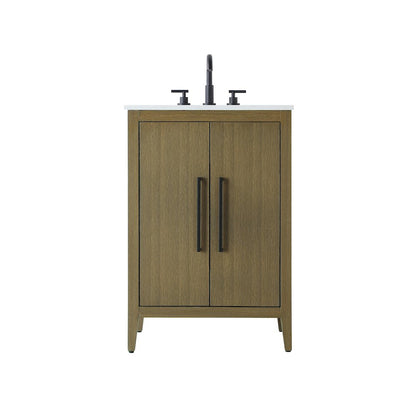 24 Inch Single Bathroom Vanity In Chestnut Brown
