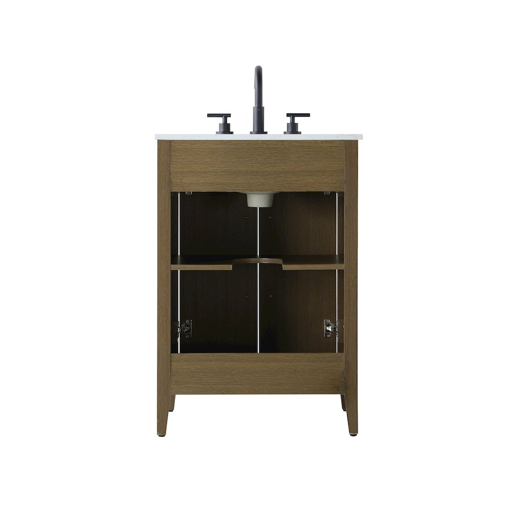 24 Inch Single Bathroom Vanity In Chestnut Brown