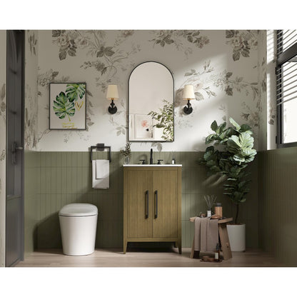 24 Inch Single Bathroom Vanity In Chestnut Brown