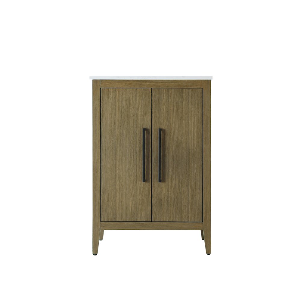24 Inch Single Bathroom Vanity In Chestnut Brown