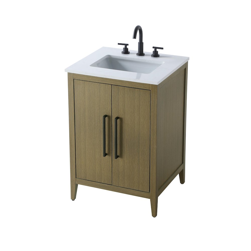24 Inch Single Bathroom Vanity In Chestnut Brown