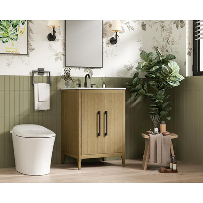 24 Inch Single Bathroom Vanity In  Honey Brown