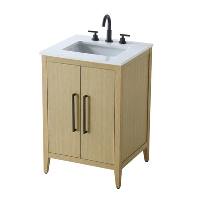 24 Inch Single Bathroom Vanity In  Honey Brown