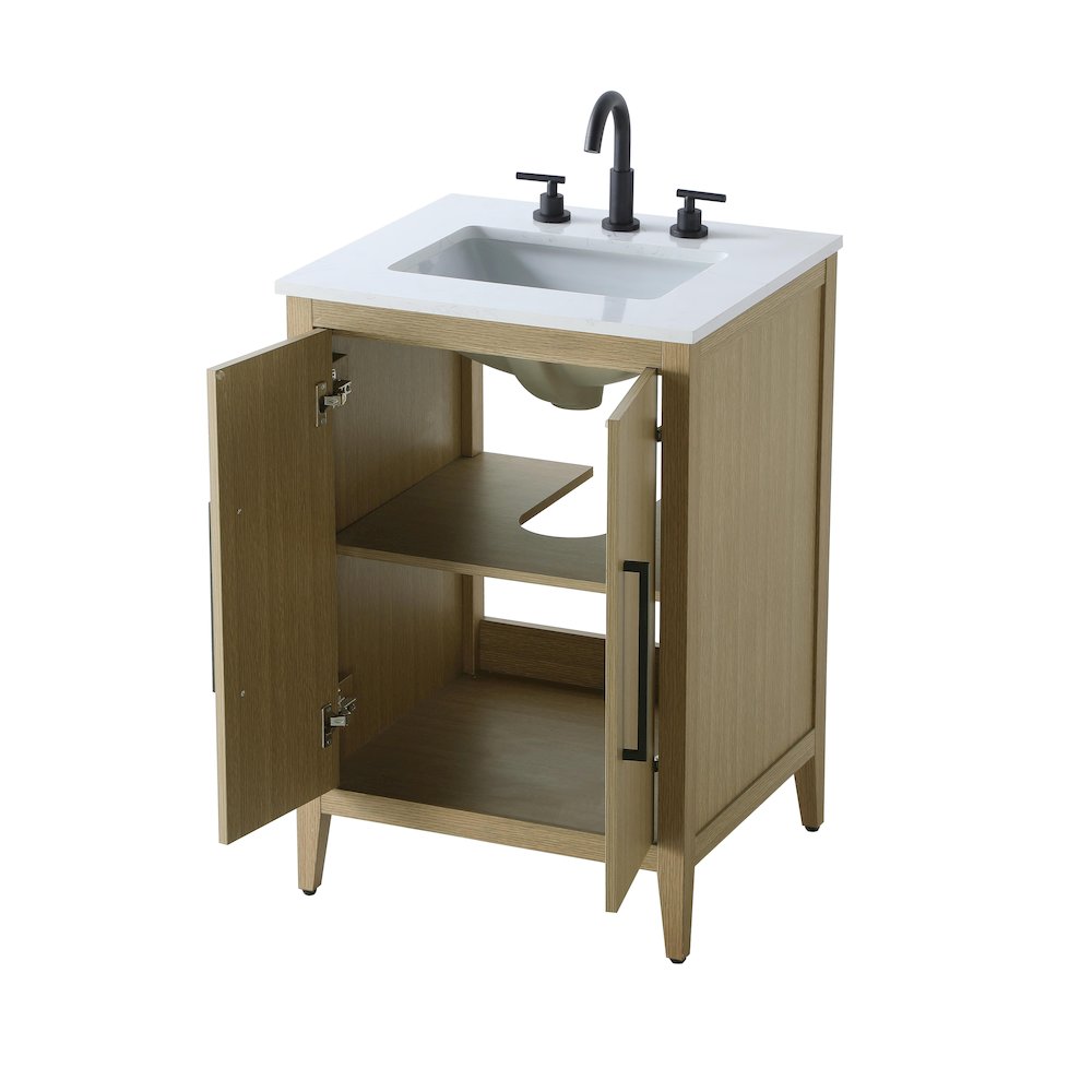 24 Inch Single Bathroom Vanity In  Honey Brown