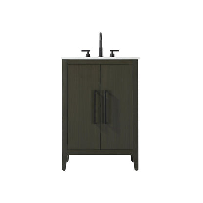 24 Inch Single Bathroom Vanity In Mocha Brown