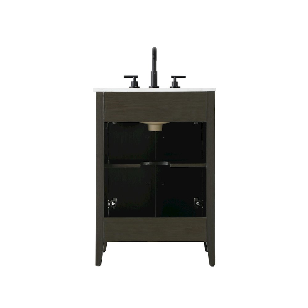 24 Inch Single Bathroom Vanity In Mocha Brown