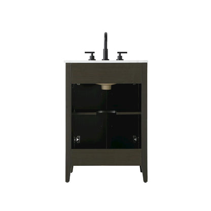 24 Inch Single Bathroom Vanity In Mocha Brown