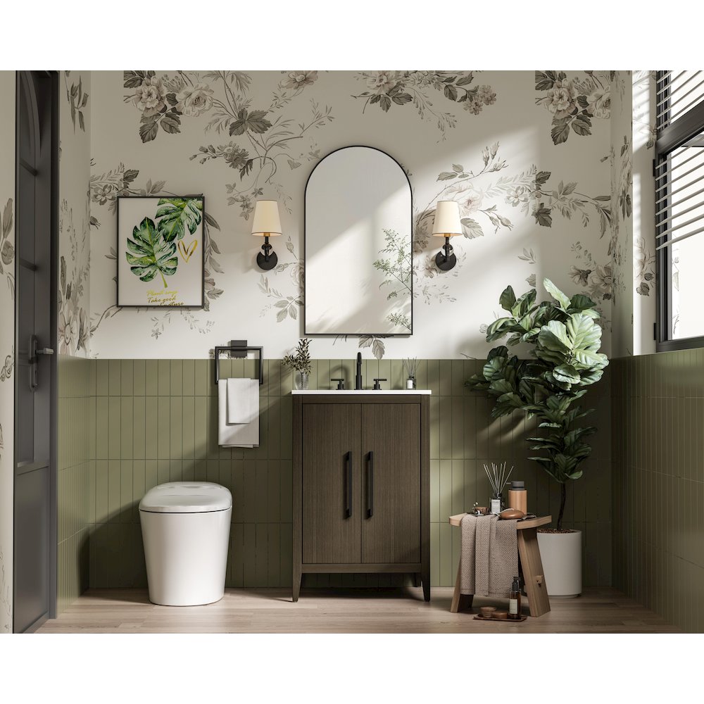 24 Inch Single Bathroom Vanity In Mocha Brown