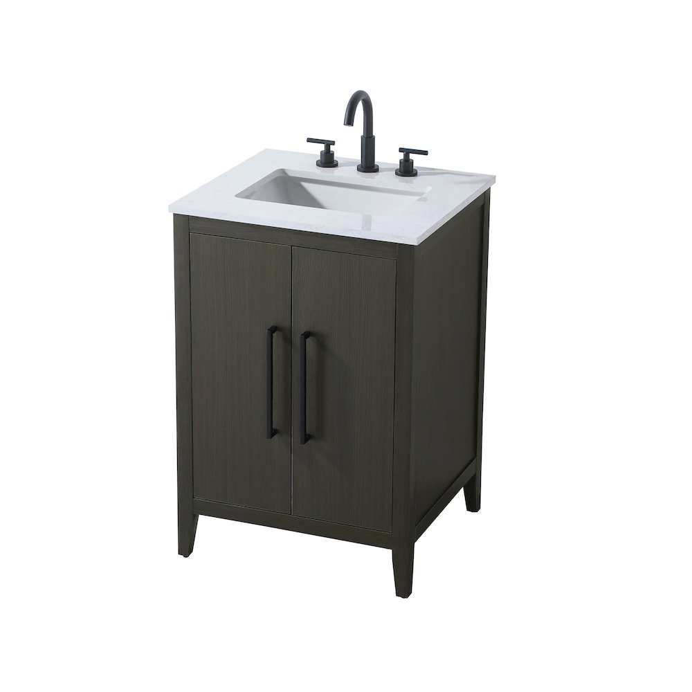 24 Inch Single Bathroom Vanity In Mocha Brown