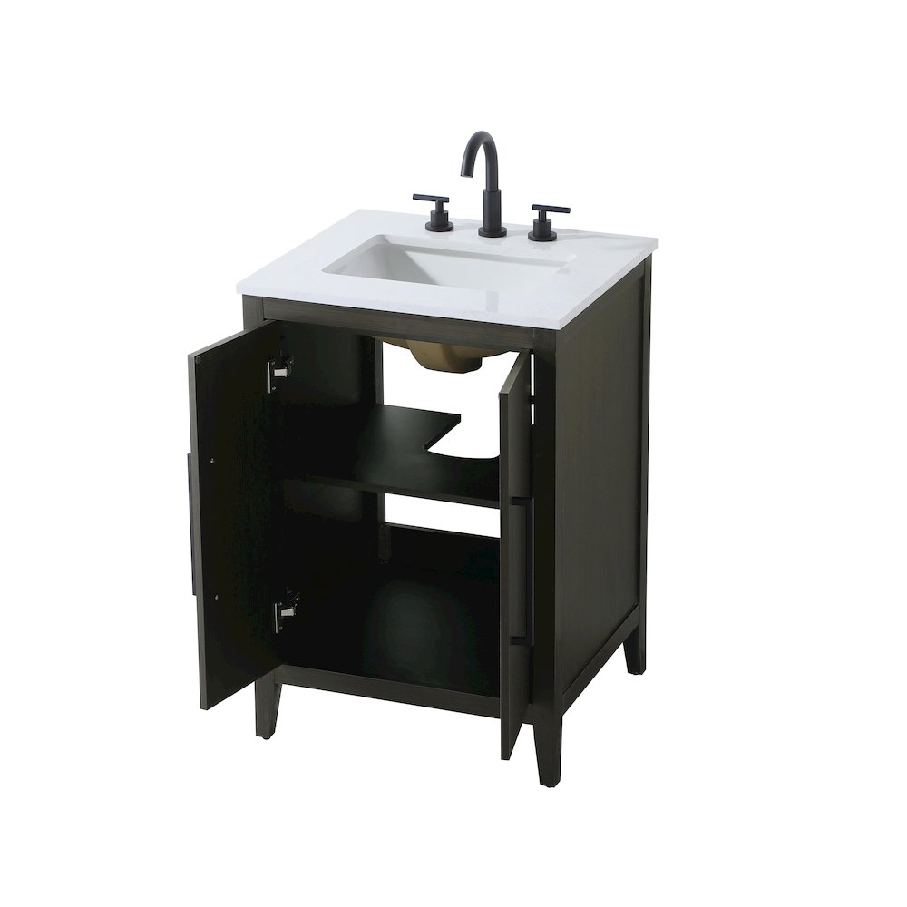 24 Inch Single Bathroom Vanity In Mocha Brown