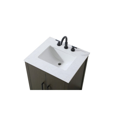 24 Inch Single Bathroom Vanity In Mocha Brown