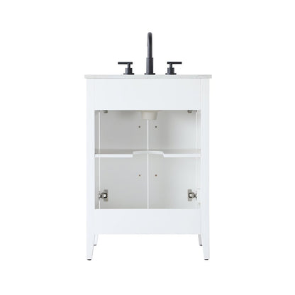 24 Inch Single Bathroom Vanity In White
