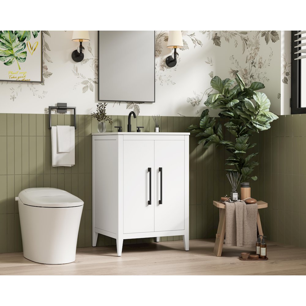 24 Inch Single Bathroom Vanity In White