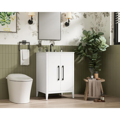 24 Inch Single Bathroom Vanity In White