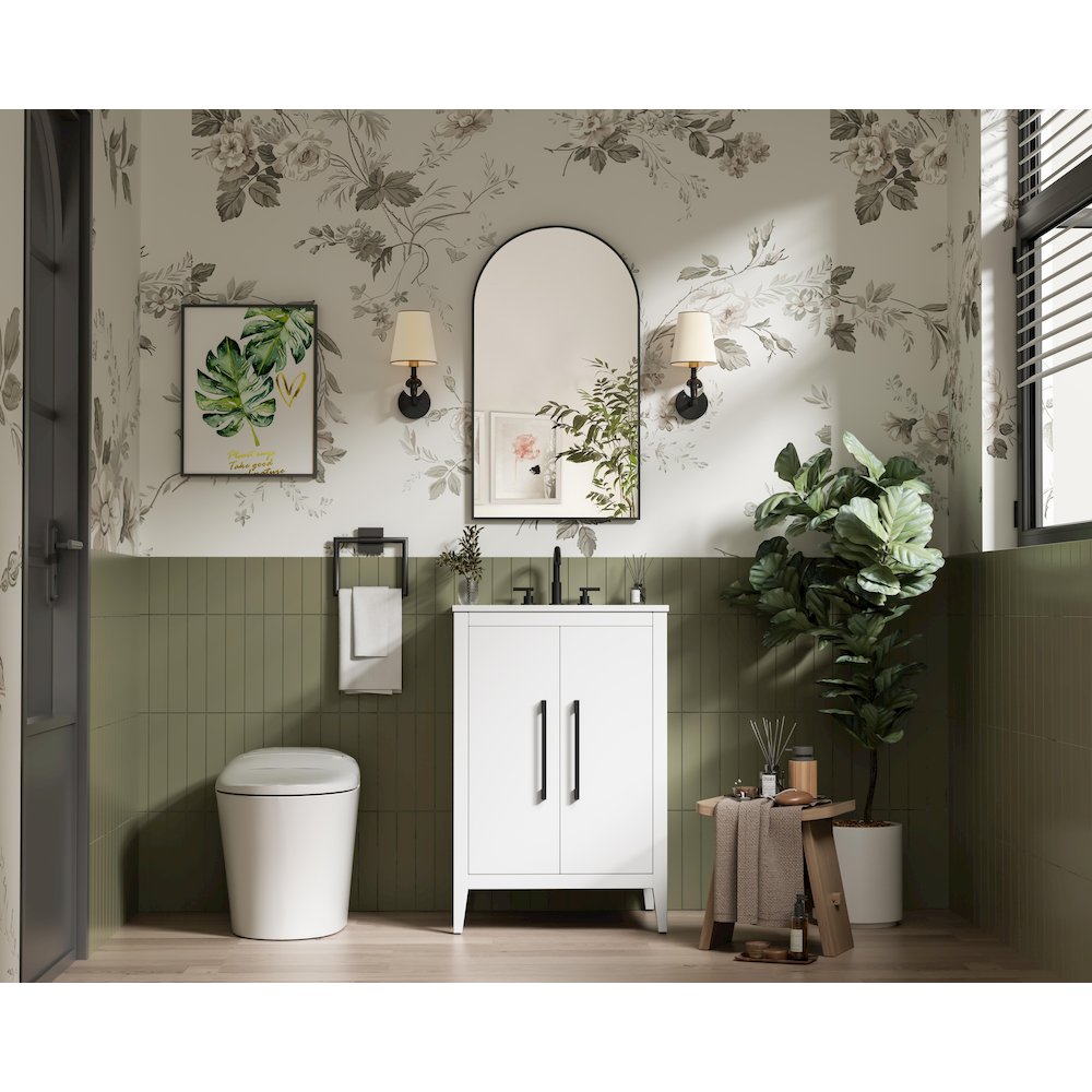 24 Inch Single Bathroom Vanity In White