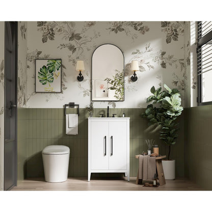 24 Inch Single Bathroom Vanity In White