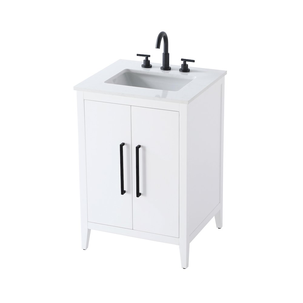 24 Inch Single Bathroom Vanity In White