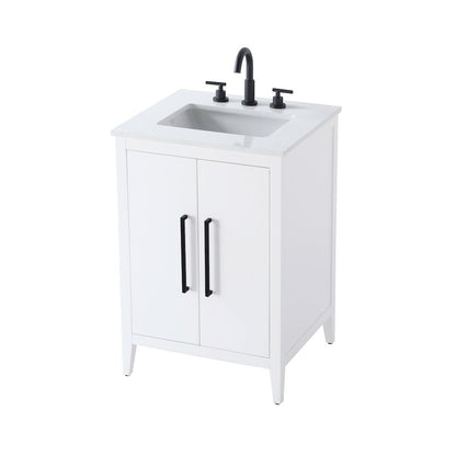 24 Inch Single Bathroom Vanity In White