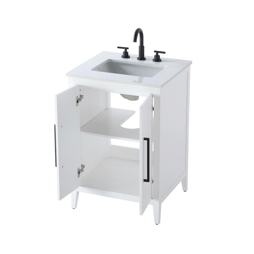 24 Inch Single Bathroom Vanity In White