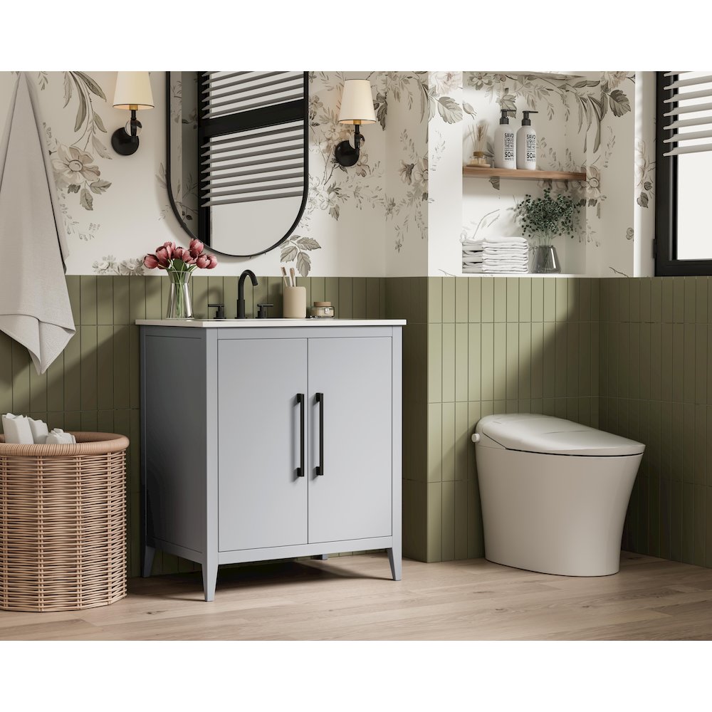 30 Inch Single Bathroom Vanity In Grey
