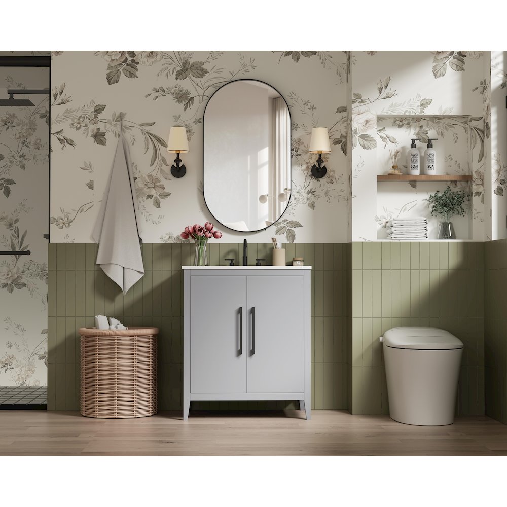 30 Inch Single Bathroom Vanity In Grey
