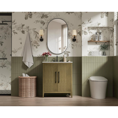 30 Inch Single Bathroom Vanity In Chestnut Brown