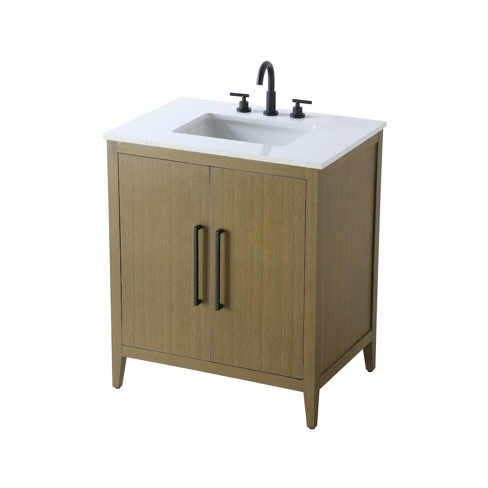 30 Inch Single Bathroom Vanity In Chestnut Brown