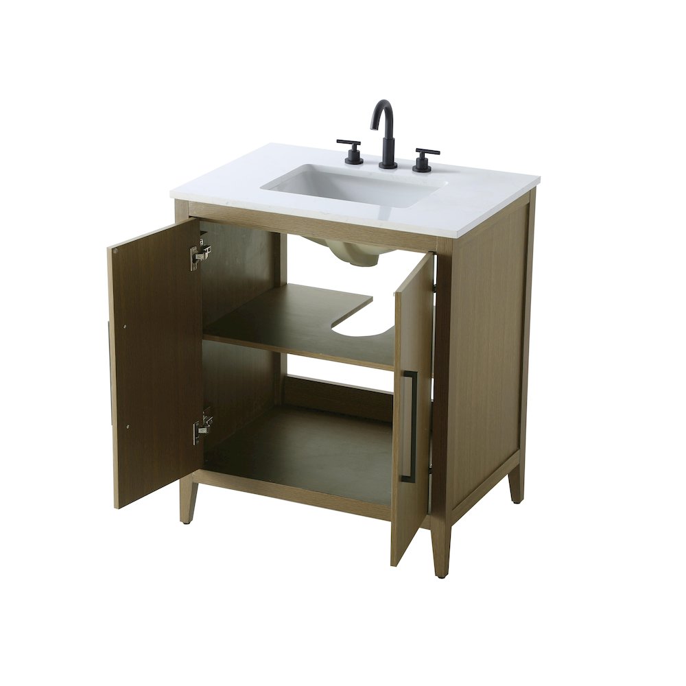 30 Inch Single Bathroom Vanity In Chestnut Brown