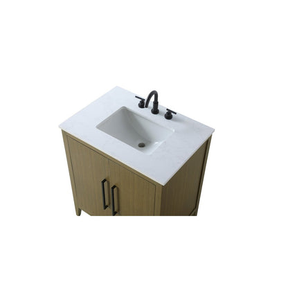 30 Inch Single Bathroom Vanity In Chestnut Brown
