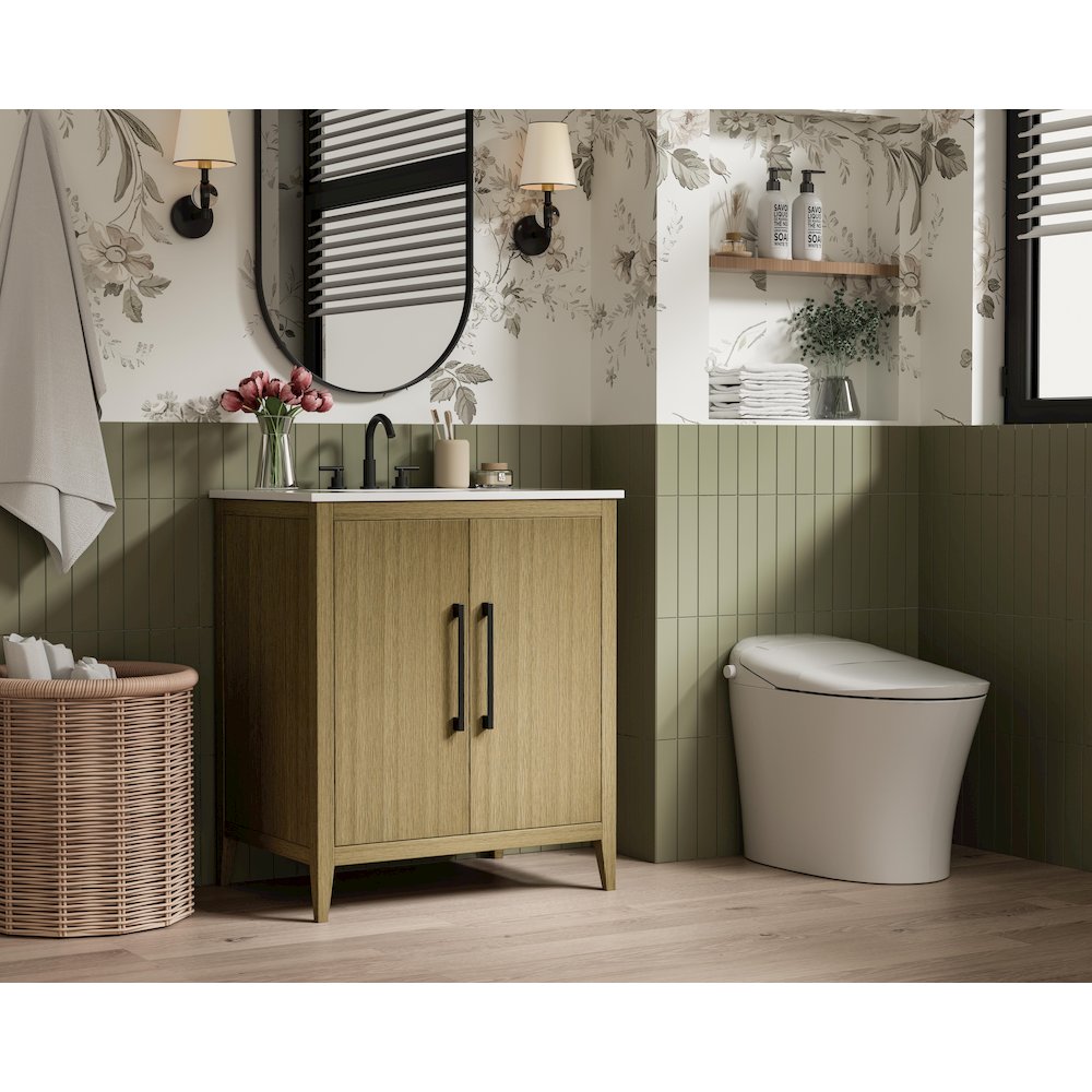 30 Inch Single Bathroom Vanity In  Honey Brown