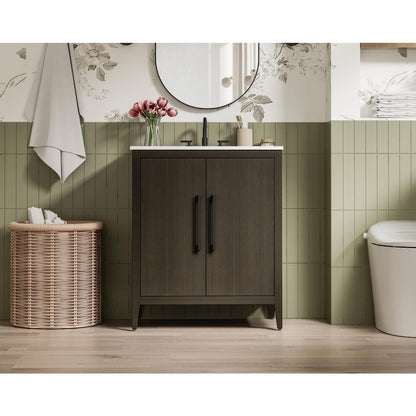 30 Inch Single Bathroom Vanity In Mocha Brown