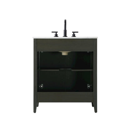 30 Inch Single Bathroom Vanity In Mocha Brown