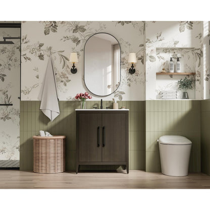 30 Inch Single Bathroom Vanity In Mocha Brown