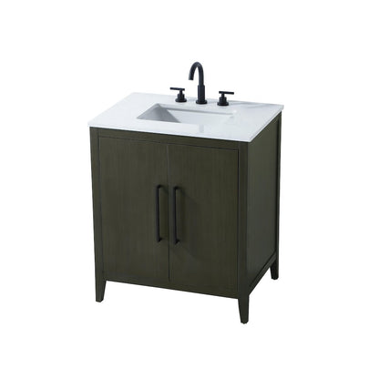 30 Inch Single Bathroom Vanity In Mocha Brown