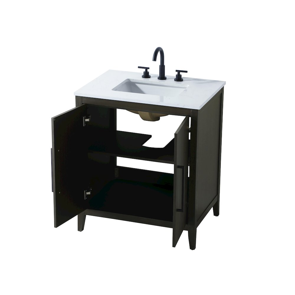 30 Inch Single Bathroom Vanity In Mocha Brown