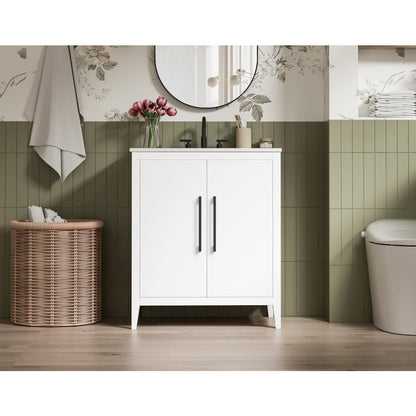 30 Inch Single Bathroom Vanity In White