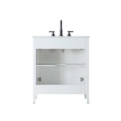 30 Inch Single Bathroom Vanity In White