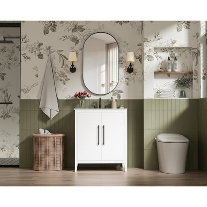 30 Inch Single Bathroom Vanity In White