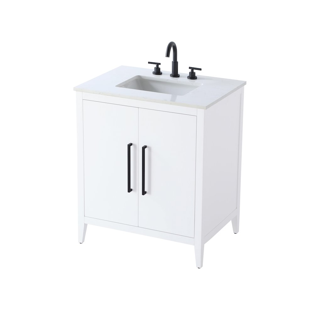 30 Inch Single Bathroom Vanity In White