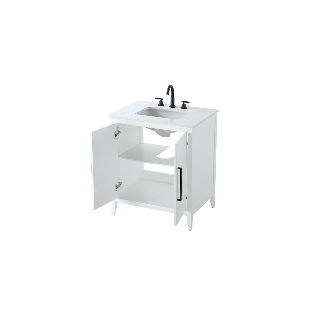 30 Inch Single Bathroom Vanity In White
