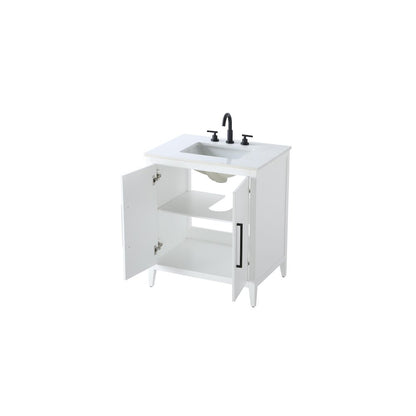 30 Inch Single Bathroom Vanity In White