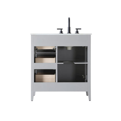 32 Inch Single Bathroom Vanity In Grey