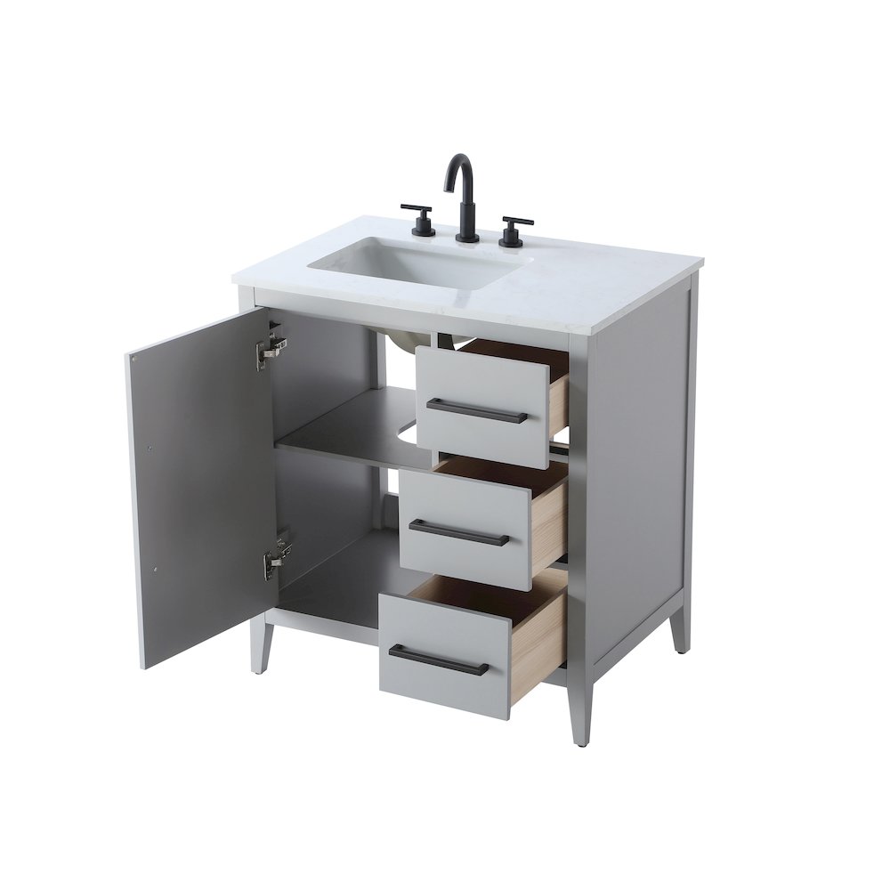 32 Inch Single Bathroom Vanity In Grey