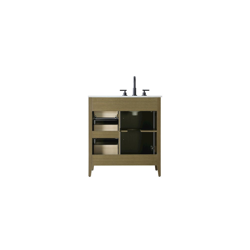 32 Inch Single Bathroom Vanity In Chestnut Brown