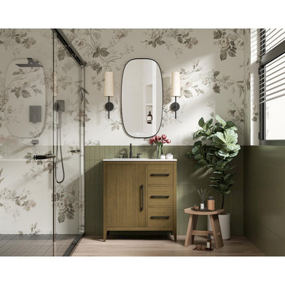 32 Inch Single Bathroom Vanity In Chestnut Brown