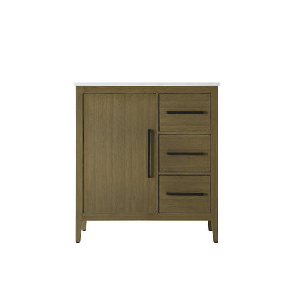 32 Inch Single Bathroom Vanity In Chestnut Brown
