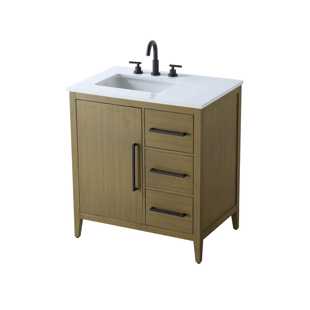 32 Inch Single Bathroom Vanity In Chestnut Brown