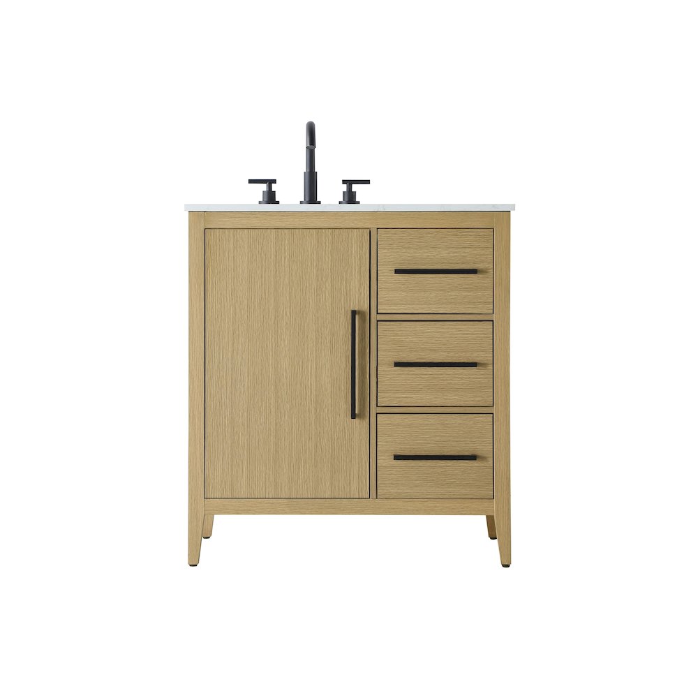 32 Inch Single Bathroom Vanity In  Honey Brown